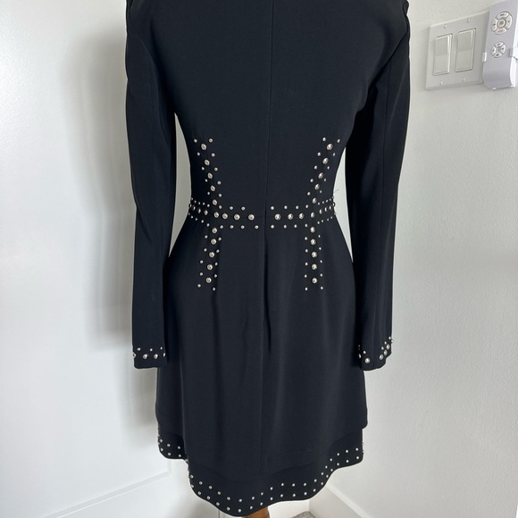A.L.C. Madison Black Studded Long Sleeve Mini Sheath Dress Women's Size 4 - Picture 7 of 14
